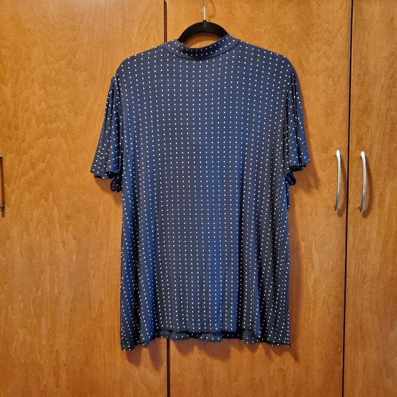 Lauren Ralph Lauren Navy Polka Dot Top, 2X - Picture 2 of 4